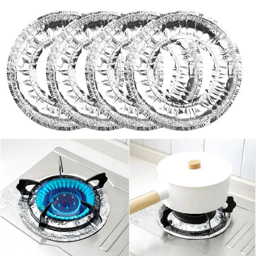 Pack of 10 - Disposable Aluminum Foil Round Gas Stove Burner Covers