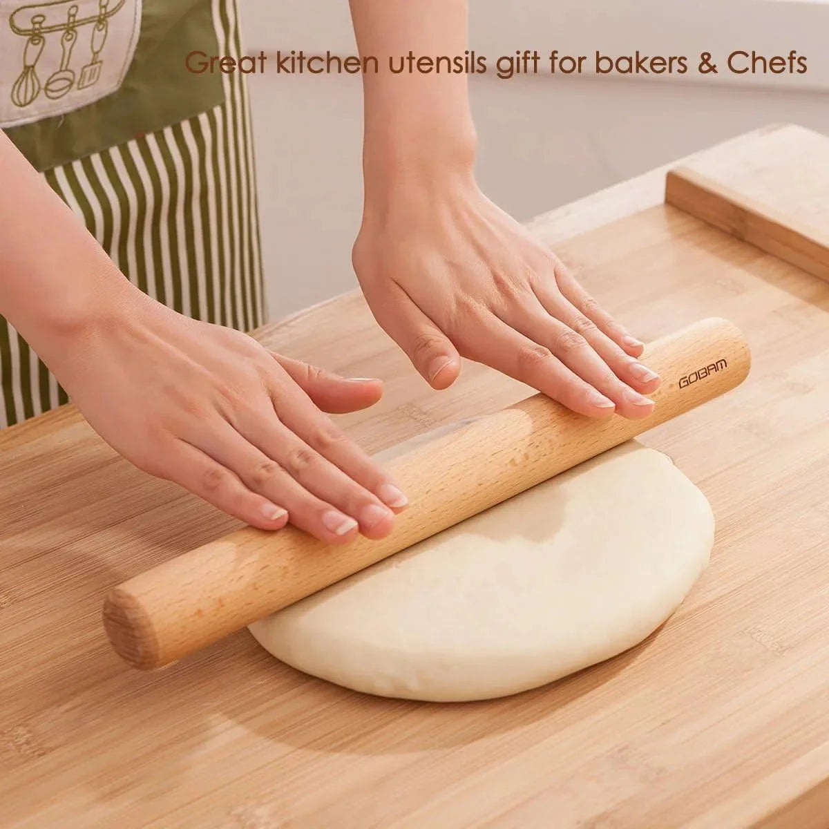 16-Inch Long Wooden Rolling Pin Dough Roller