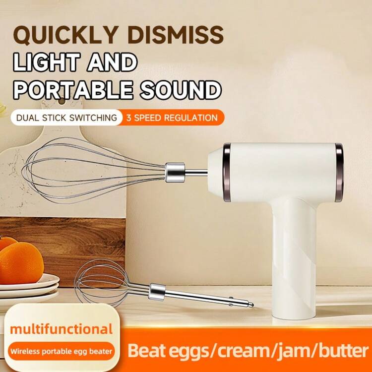 Wireless Egg Beater with 2 Different Attachments