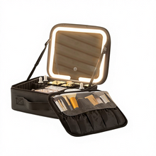 LED Makeup Mirror Organizer Bag – LED Rechargeable Travel Beauty Case