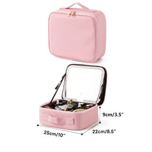 LED Makeup Mirror Organizer Bag – LED Rechargeable Travel Beauty Case