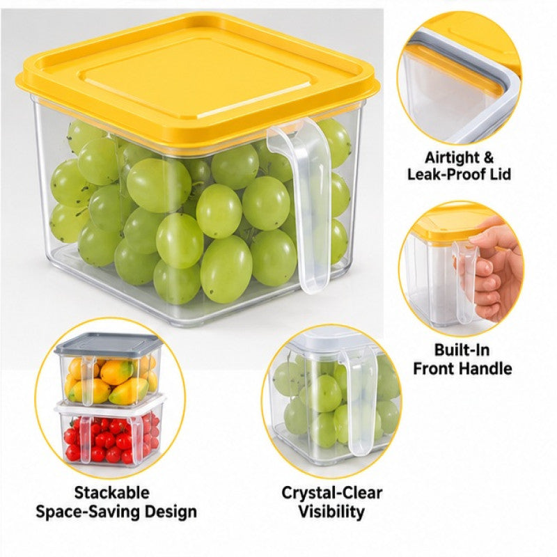 Clear Kitchen Storage Container with Lid & Handle
