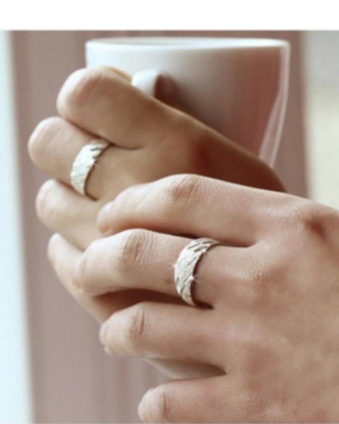 Pack of 2 - Silver Plated Metal Rings