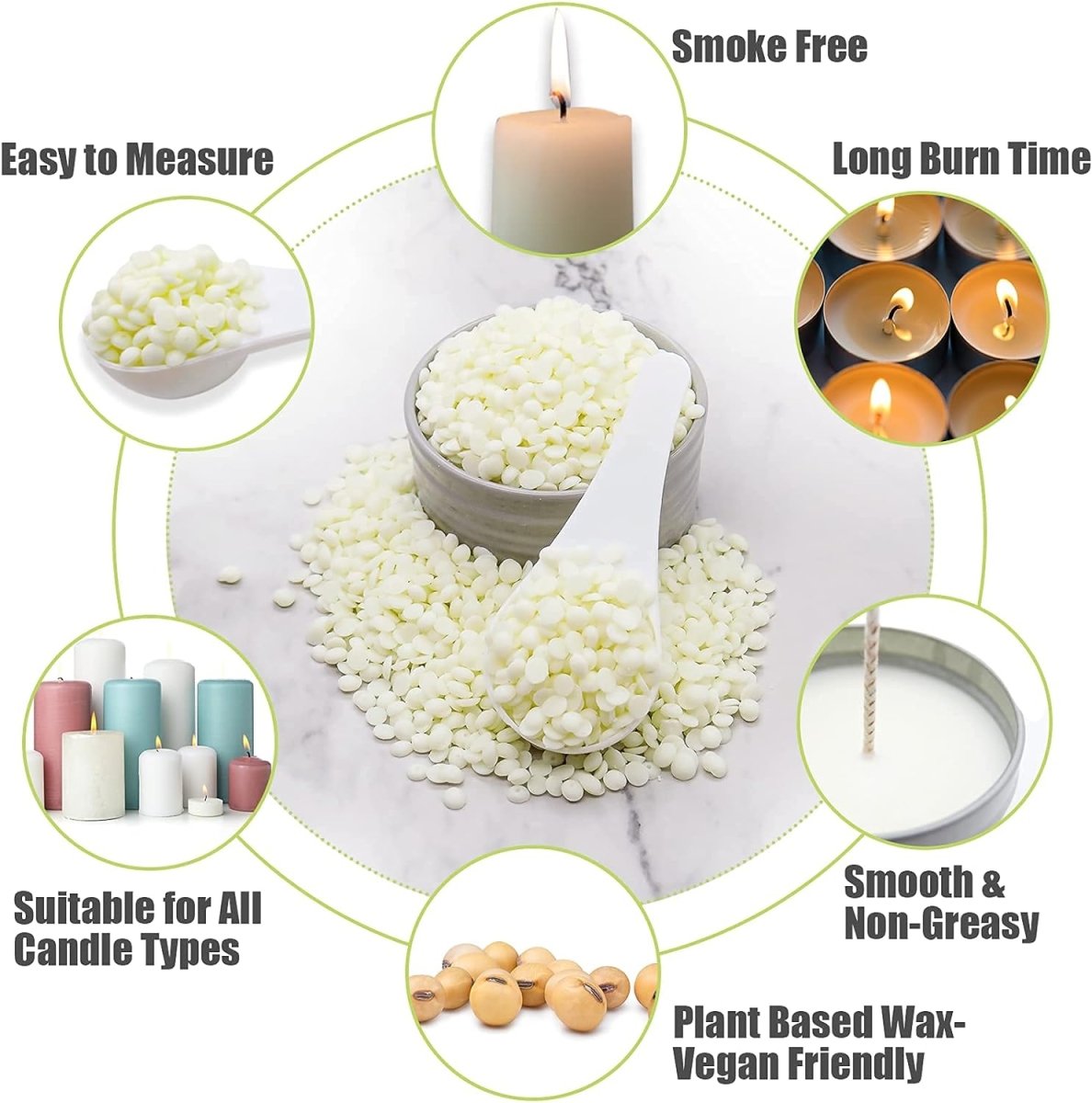 1KG Soy Wax Beans for Candle Making