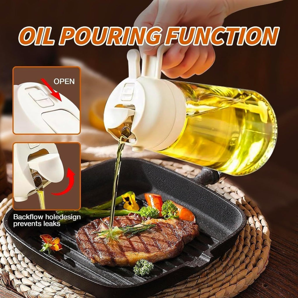2 in 1 Oil Sprayer and Dispenser Bottle - 500ml