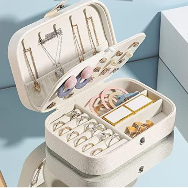 2 Layers PU Leather Jewelry Storage Box