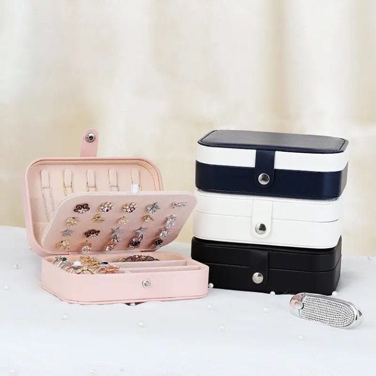 2 Layers PU Leather Jewelry Storage Box