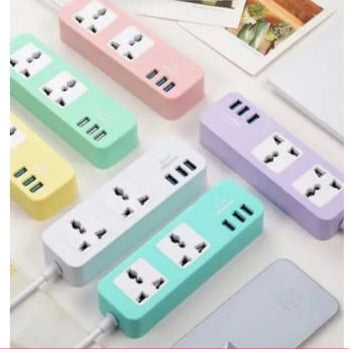 2 Three-Pin Sockets + 3 USB Ports Charging Extension