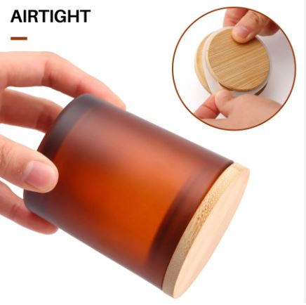 200ml Multi-purpose Durable Airtight Premium Glass Candle Storage Jars with Wooden Lid