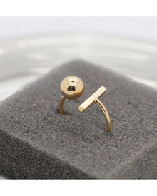 Gold Bar with Ball Ring