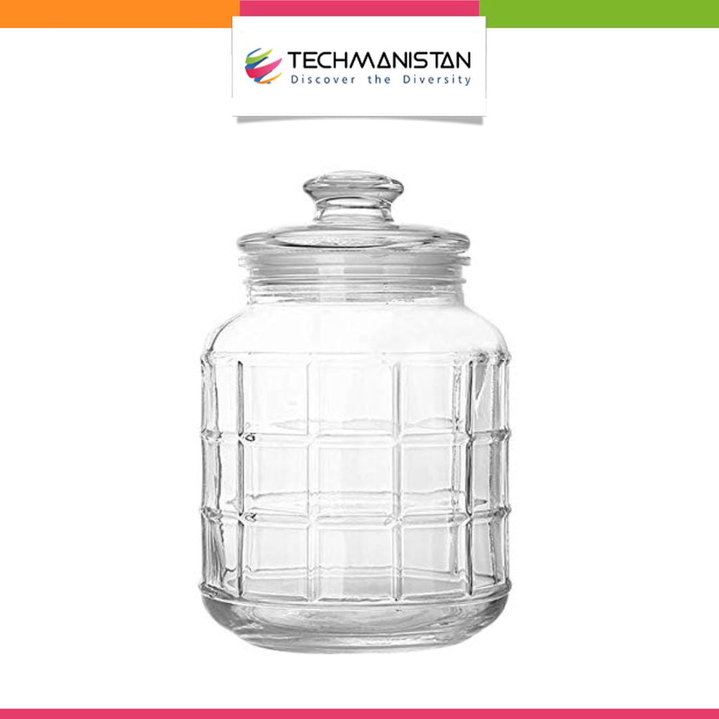 2.2Liter Clear Round Glass Jar with Lid
