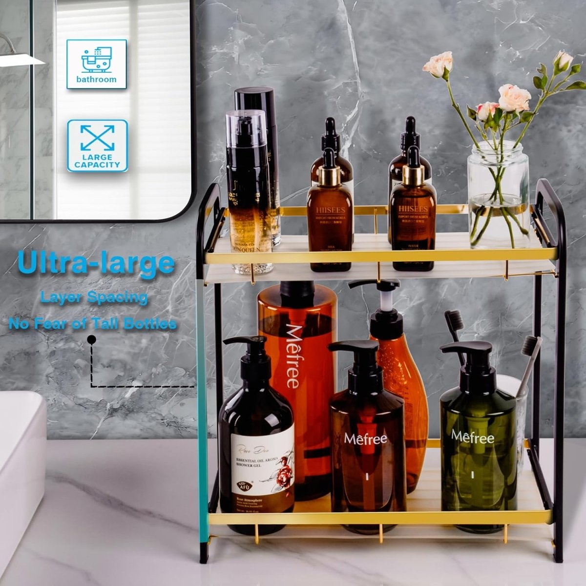 2/3 Tier Bathroom Countertop Organizer,