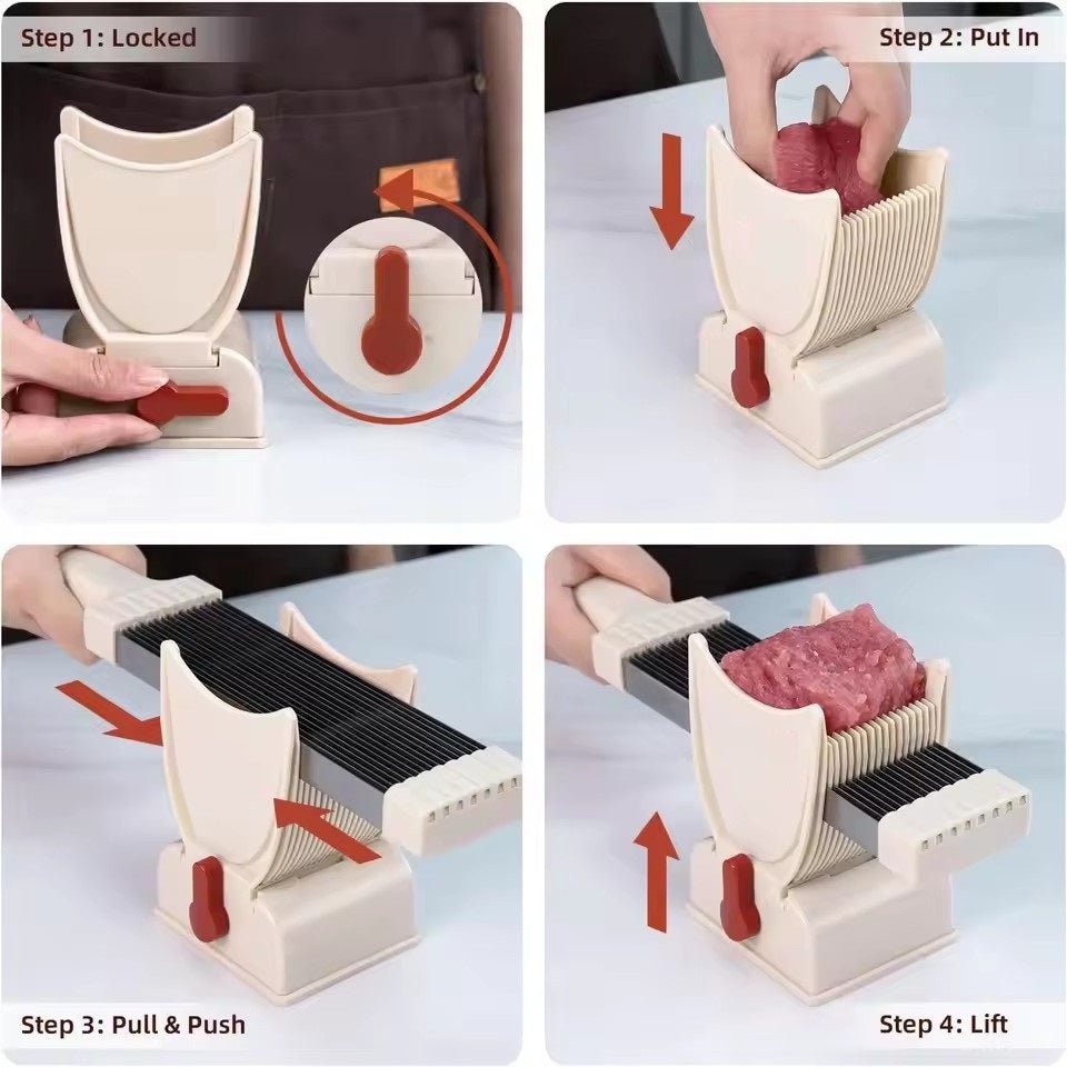 2/4 mm Adjustable Thickness Stainless Manual Meat Slicer