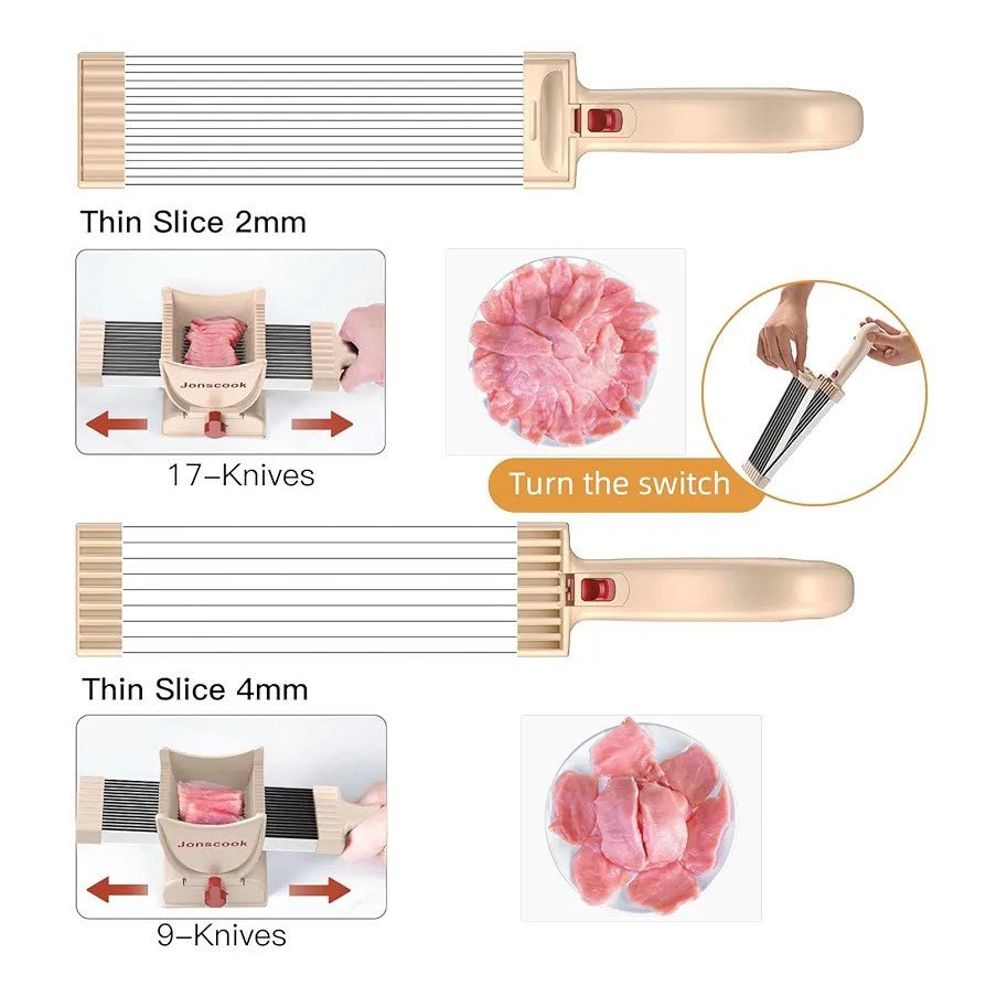 2/4 mm Adjustable Thickness Stainless Manual Meat Slicer