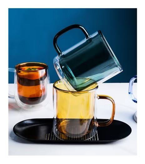 250ml Double Wall Glass Mug