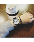 White & Black Leather Analog Watch for Men
