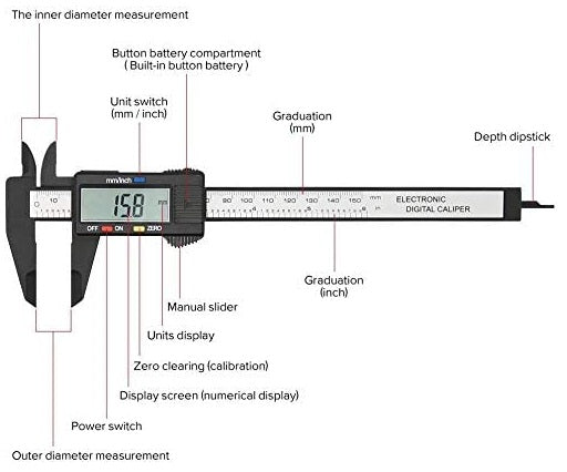 LCD Display Electronic Digital Caliper, Micrometer Gauge Measuring Tool