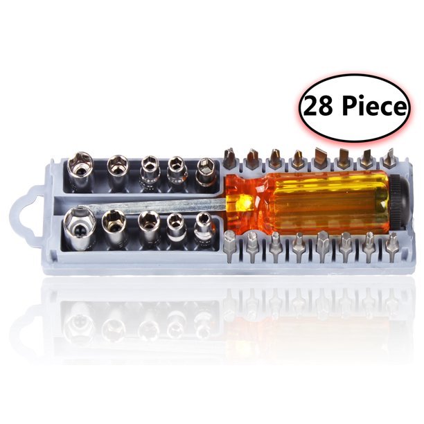 28-Piece Screwdriver Bit Set with Storage Case – Multi-Use Tool Kit