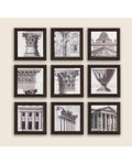 Pack of 9 - Antique Look Photo Frames Collage Wall Hanging Wall Decor Set