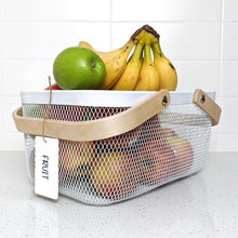 Metal Mesh Basket with Wooden Handle