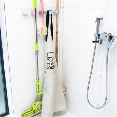 Random Color Self Adhesive Wall Mounted Mop Holder