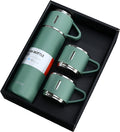 500ml Stainless Steel Vacuum Insulated Thermos Flask With 3 Cups, Stainless Steel Thermo 500ml/16.9oz Vacuum Insulated Bottle with Cups