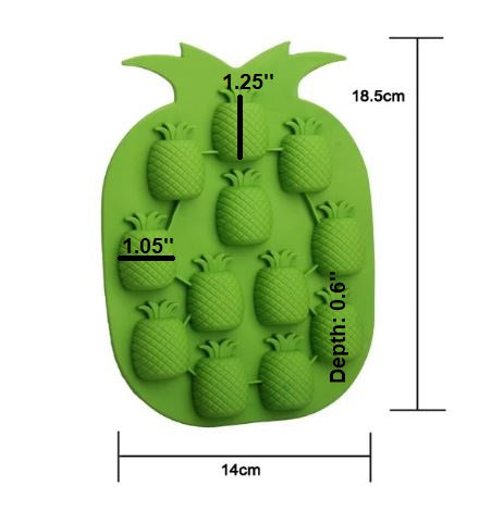 Multifunctional Random Color Silicone 12 Cavity Pineapple Style Ice Tray, Chocolate Ice Maker Mold, Ice Cube Mold Tray, Jelly Maker Mold, Candy Mold