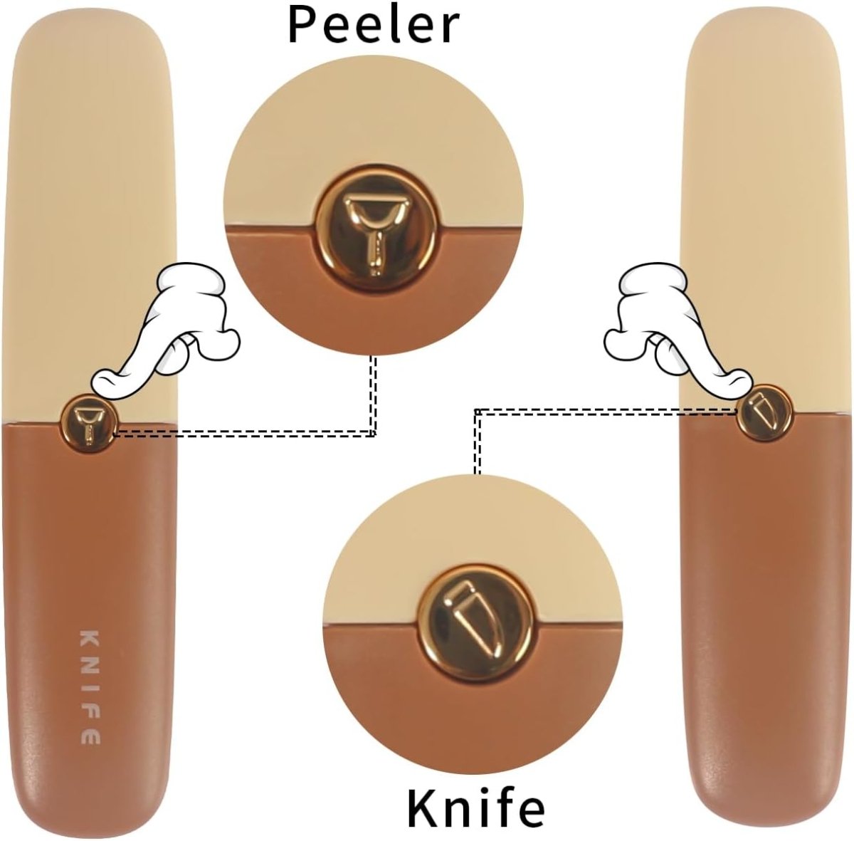 2in1 Vegetable Peeler & Knife With Protective Case