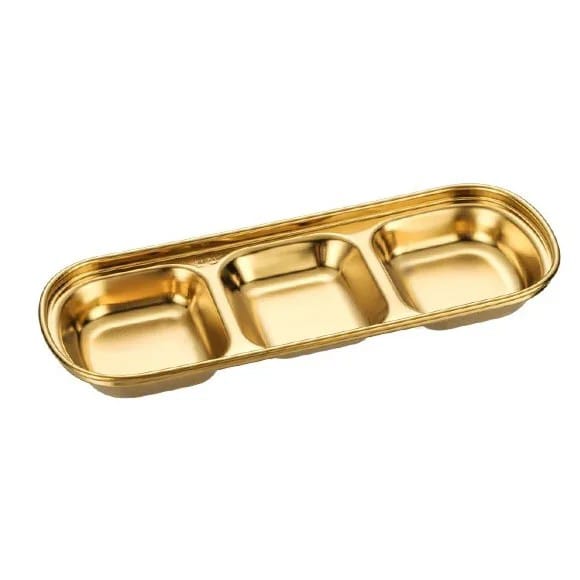 3 Compartments Stainless Steel Plate
