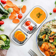 3 Compartments Stainless Steel Plate