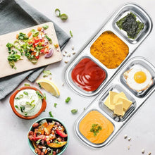 3 Compartments Stainless Steel Plate