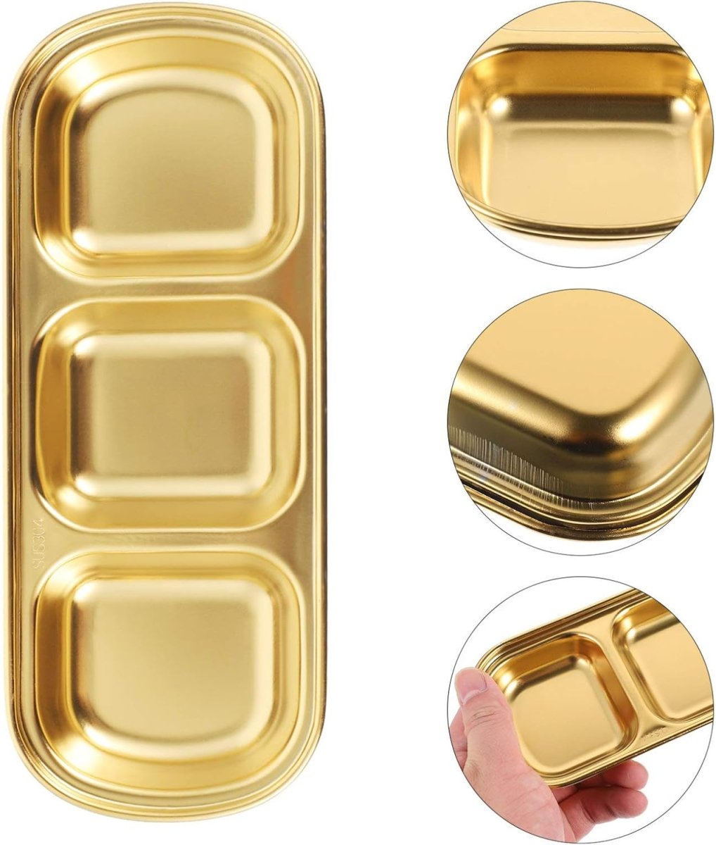3 Compartments Stainless Steel Plate