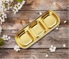 3 Compartments Stainless Steel Plate