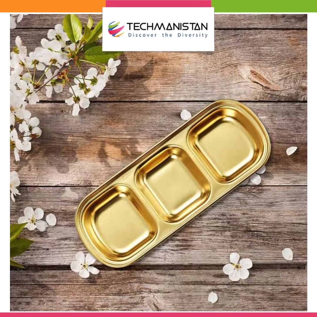 3 Compartments Stainless Steel Plate
