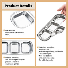 3 Compartments Stainless Steel Plate
