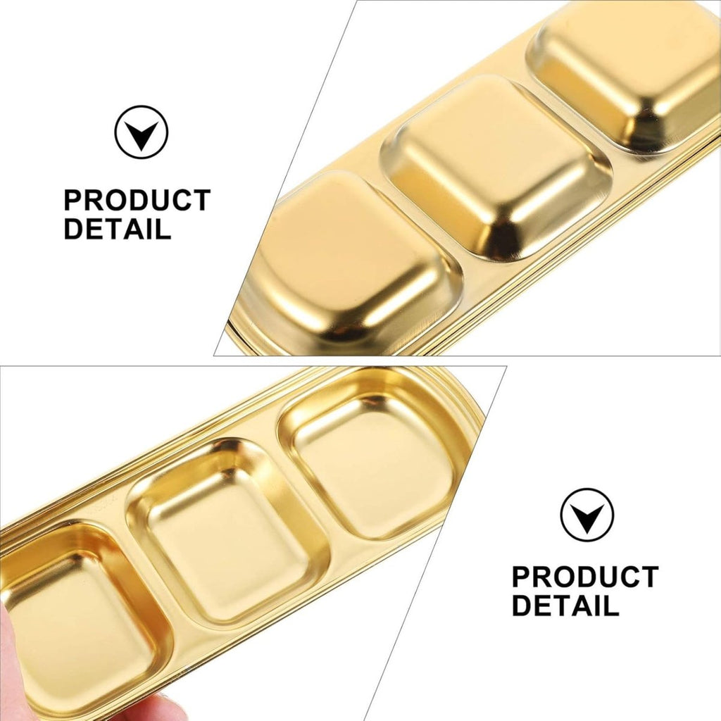 3 Compartments Stainless Steel Plate