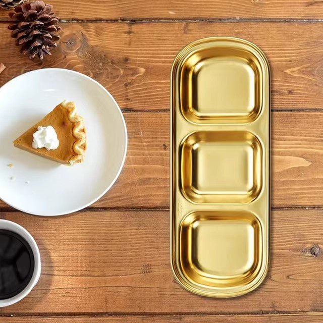 3 Compartments Stainless Steel Plate