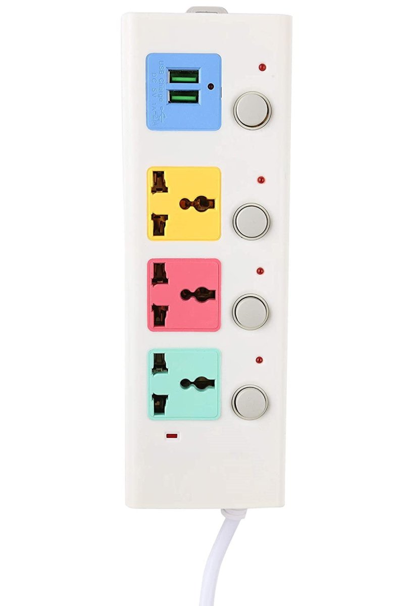 3 Sockets + 2 USB Ports Charging Extension