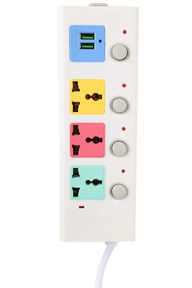3 Sockets + 2 USB Ports Charging Extension
