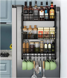3 Tier Kitchen Refrigerator Side Storage Rack, Fridge Spice Rack