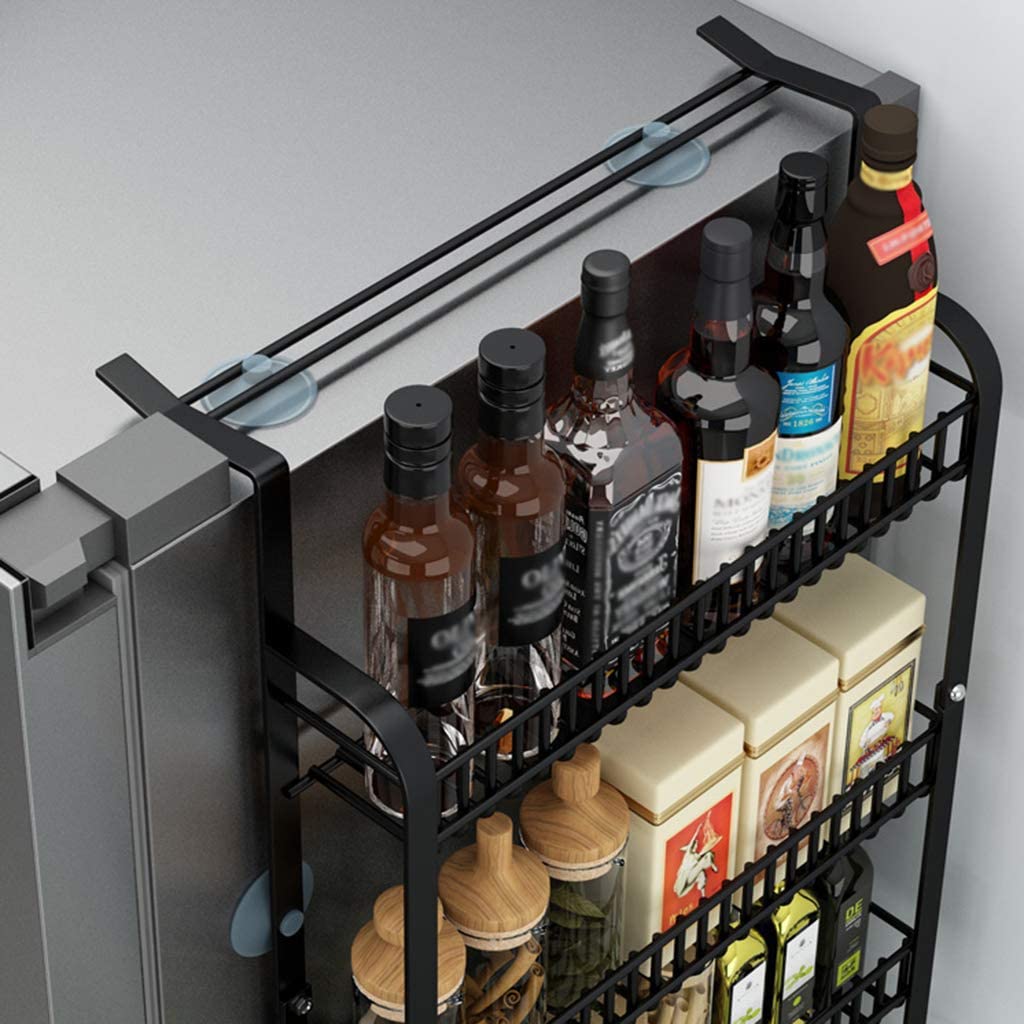 3 Tier Kitchen Refrigerator Side Storage Rack, Fridge Spice Rack