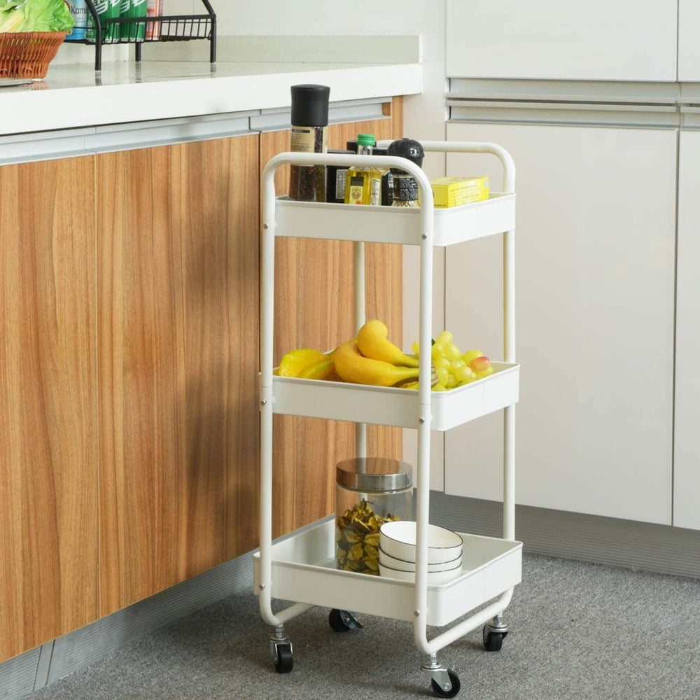 3-Tier Wheeled Multipurposed Vegetables & Fruits Kitchen Cart Trolley