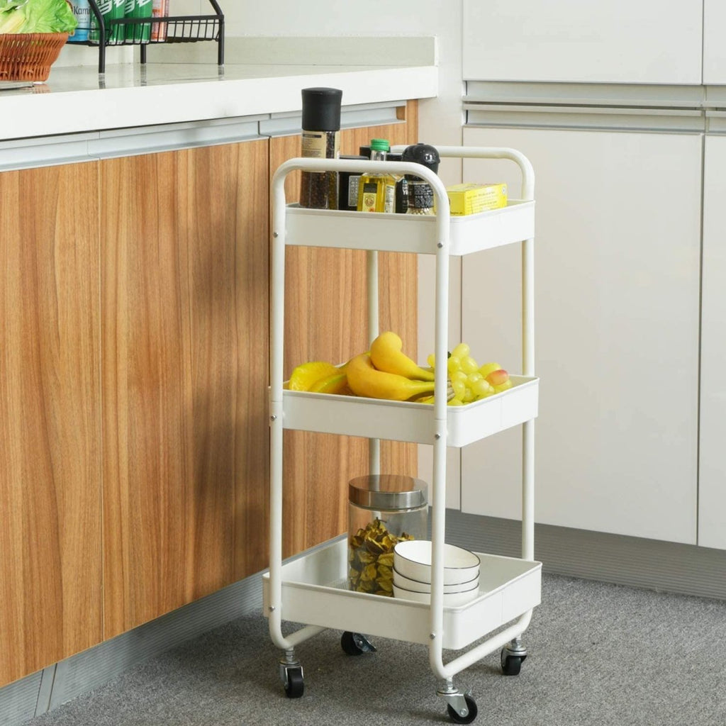 3-Tier Wheeled Multipurposed Vegetables & Fruits Kitchen Cart Trolley