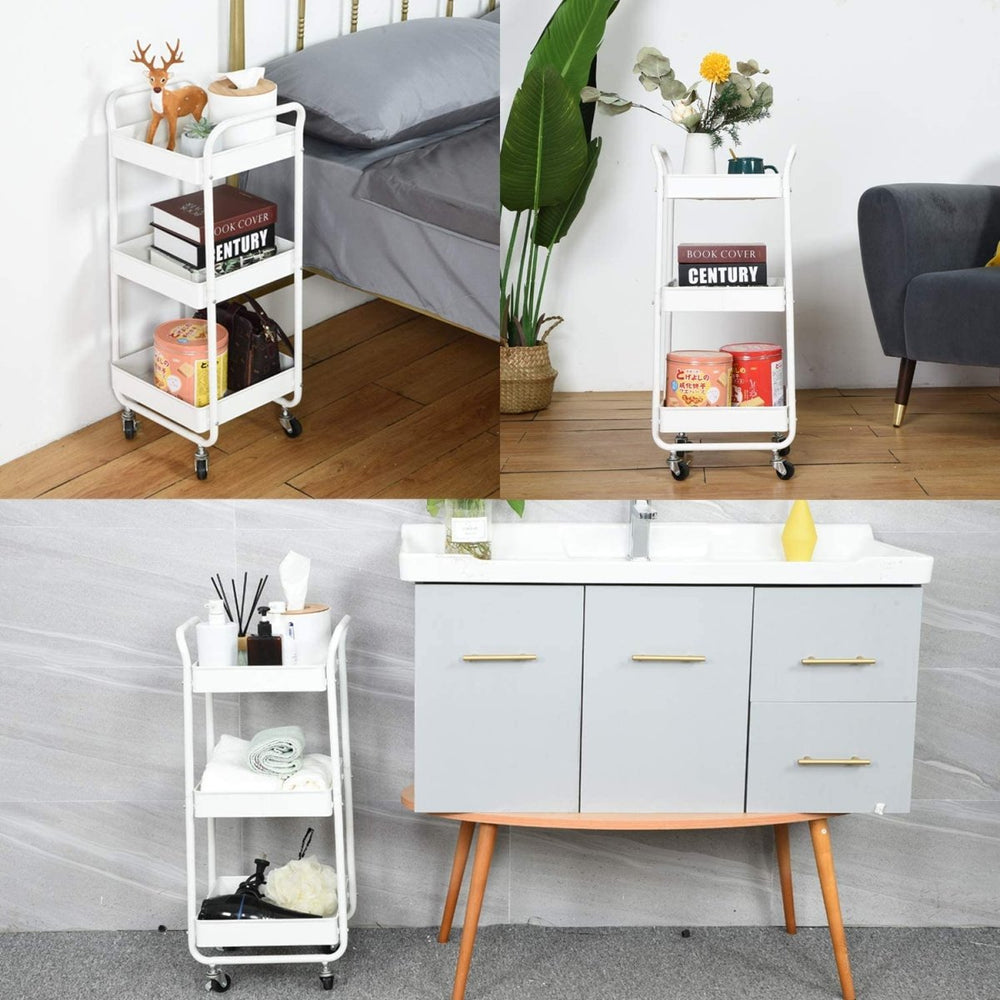 3-Tier Wheeled Multipurposed Vegetables & Fruits Kitchen Cart Trolley