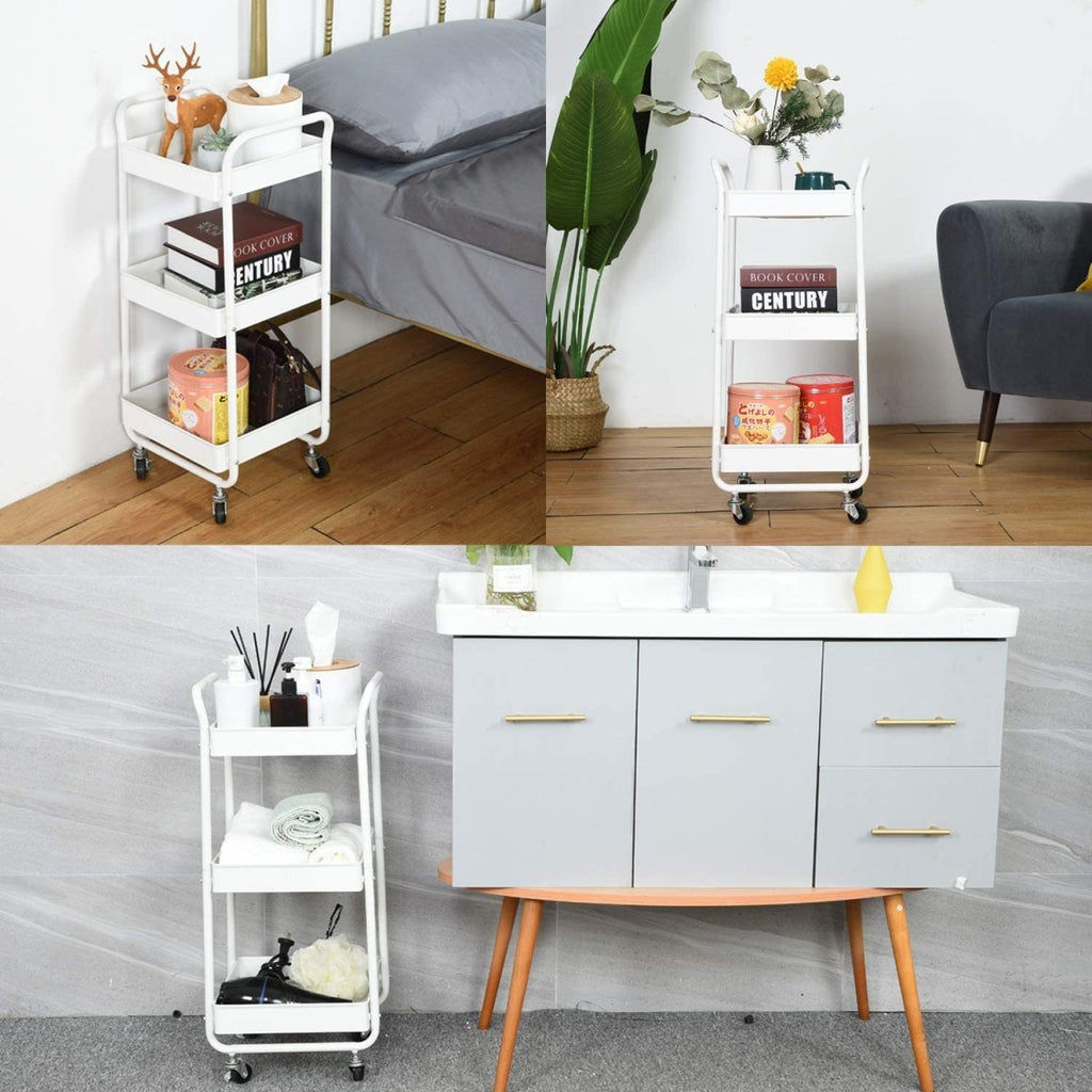 3-Tier Wheeled Multipurposed Vegetables & Fruits Kitchen Cart Trolley