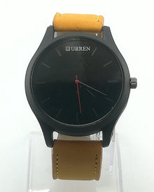 Leather Analog Watch for Men - Yellow