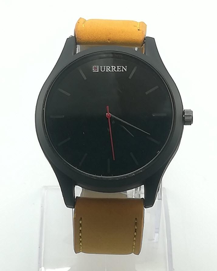 Leather Analog Watch for Men - Yellow