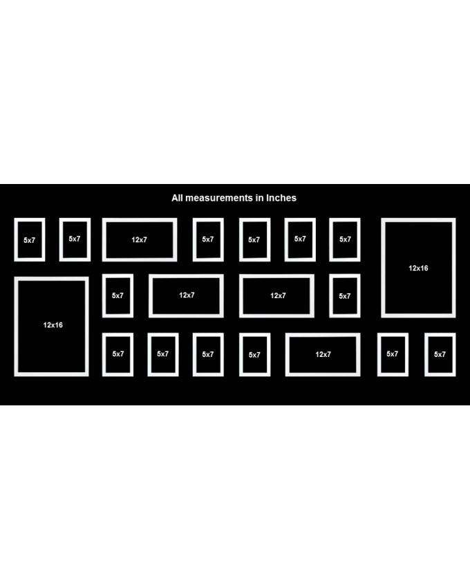 Set of 20 - Photo Frames Collage Wall Hanging Wall Decor Set - Black