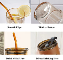 350ml Glass Tumbler with Straw & Leather Sleeve