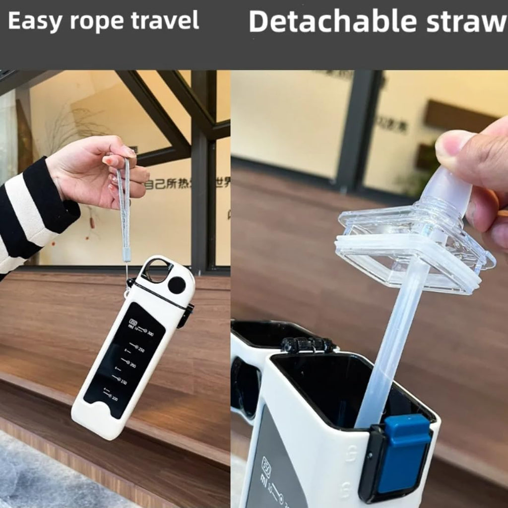 350ml Plastic Water Bottle With Pop Up Straw & Lock